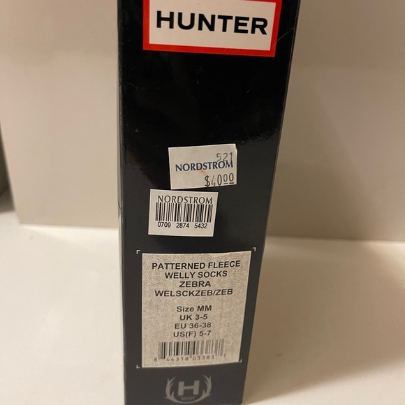 NWT HUNTER Moss Cable Cuff Fleece Welly Sock Size M 5-7 Graphite - Picture 6 of 11